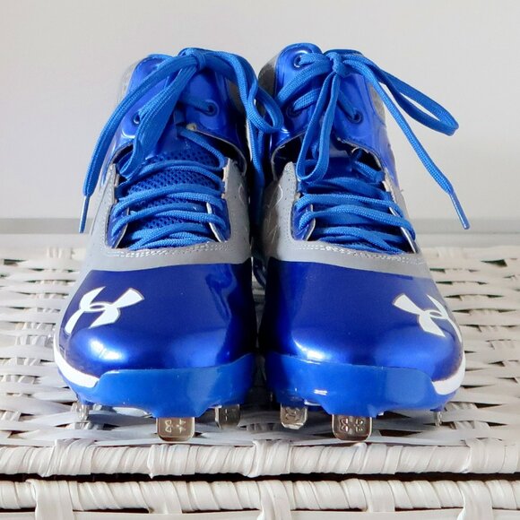Under Armour Highlight MC Men's Blue Gray Lace-up Football Lacrosse Cleats 8.5 - Picture 4 of 16